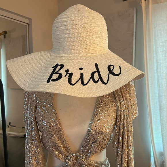 New Bridal "Bride" Beach Floppy Hat!! - Picture 1 of 5